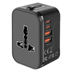 Universal Travel Adapter with 2 PD20W USB-C & 2 QC18W USB-A Ports, Fast Charging International Power Plug Adapter, All-in-One Worldwide Adaptor Converter Wall Charger for US EU UK AUS Asia