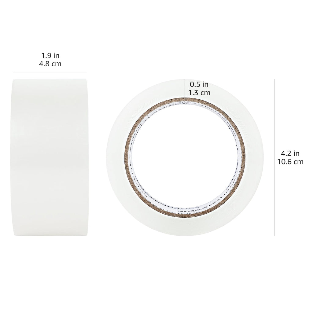 Amazon Basics Strong Plastic Adhesive Packing Tape for Shipping, Sealing Boxes, Moving and Storage, Clear, Low Odor, 1.88 in x 54.6 yds, 12-Pack
