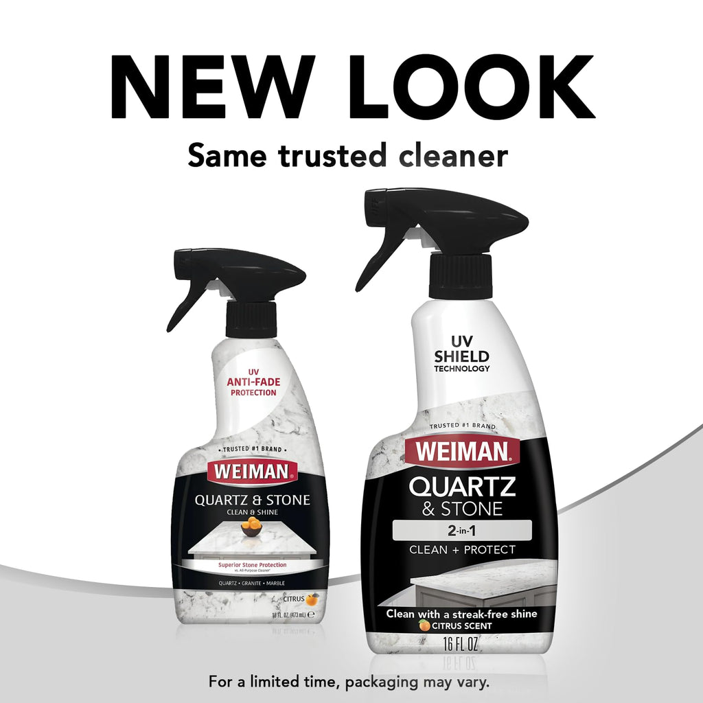 Weiman Quartz Countertop Cleaner and Polish (2 Pack w/Micro Towel) Clean and Shine Your Quartz Countertops Islands and Stone Surfaces with Ultra Violet Protection