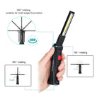 Fathers Day Tool Gifts for Men Dad LED Work Light, 4 Pack Rechargeable Flashlight with Magnetic Base & Hook, Battery Display, 360° rotation, 5 Modes Folding Work Light for Mechanics, Garage, Repairing