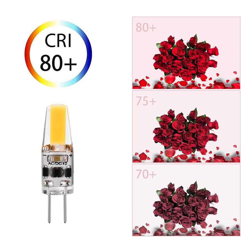 G4 LED Bulb 2W Equivalent to 20W T3 JC Type Bi-Pin G4 Base Halogen Bulb, AC/DC 12V Daylight White 6000K G4 Bulb for Under Cabinet Light, Ceiling Light, RV, Boats, Outdoor Landscape Lighting (10 Pack)