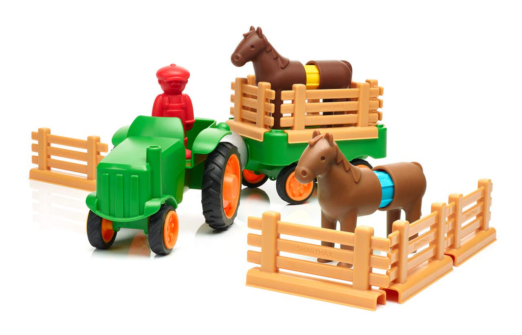 SmartMax My First Farm Tractor STEM Magnetic Discovery Play Set with Moving Tractor for Ages 1-5