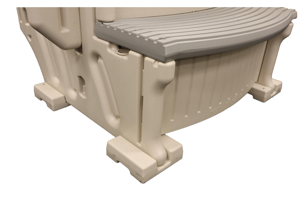 Confer Plastics Curve CCX-AG Drop in Above Ground Pool Step with Grey Treads - Base Step
