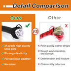 BEXSLE Bungee Cords with Hooks, Heavy Duty Outdoor Elastic Bungee Straps，No Odour Industrial Grade Bungee Rope for Securing Tarps, Luggage,Tents, Bikes or Garden Tidying 24in6pcs + 48in2pcs (Black)