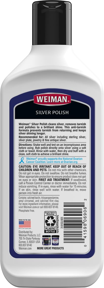 Weiman Silver Polish, 8 ounce Bottles, pack of 2