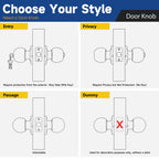 RAFECIEE 4 Pack Keyed Entry Door Knob with Lock and Key, Exterior and Interior Door Knob for Bedroom or Bathroom, Satin Nickel, Not Keyed Alike