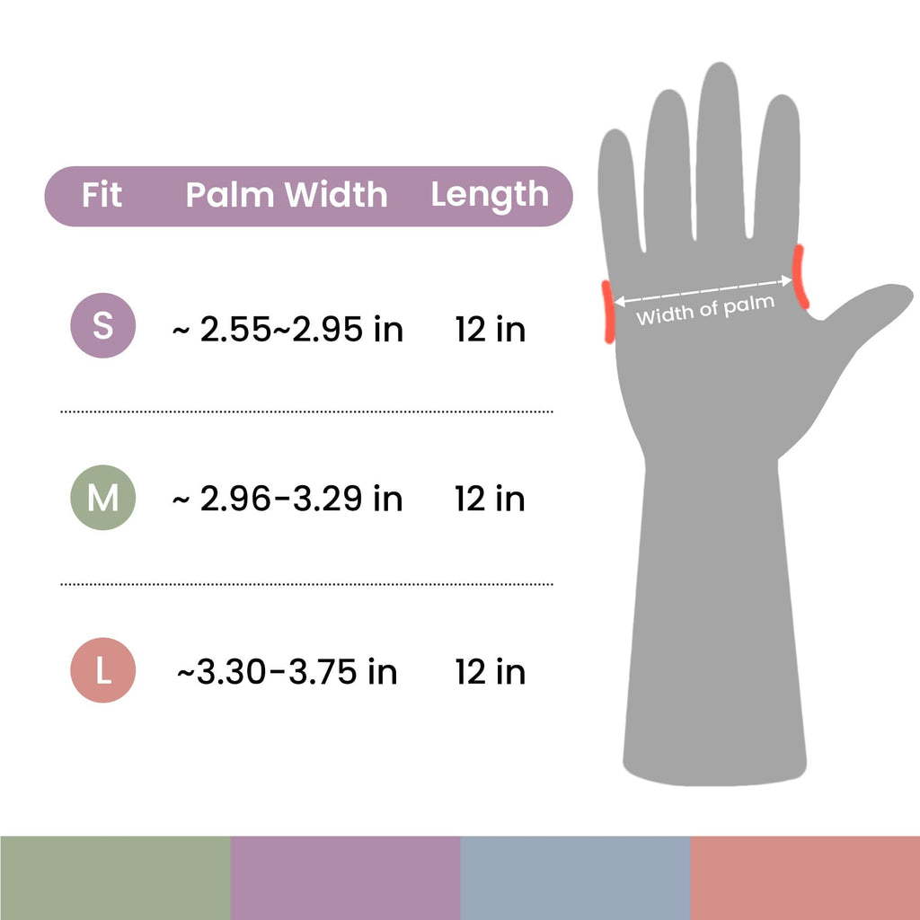 Rubber Cleaning Gloves for Dishwashing, 4 Pairs Reusable Kitchen Gloves for Washing Dishes and Household Cleaning, Colorful Dish Gloves with Flocked Lining and Non-Slip Grip, Pefect for Woman Men - S