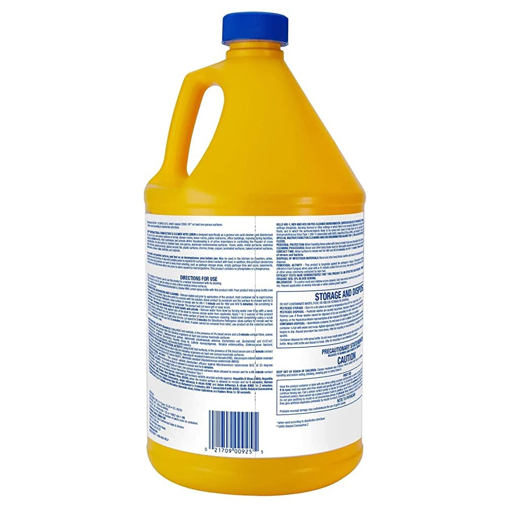 Zep Antibacterial Disinfectant Cleaner with Lemon Gallon (4 Pack)