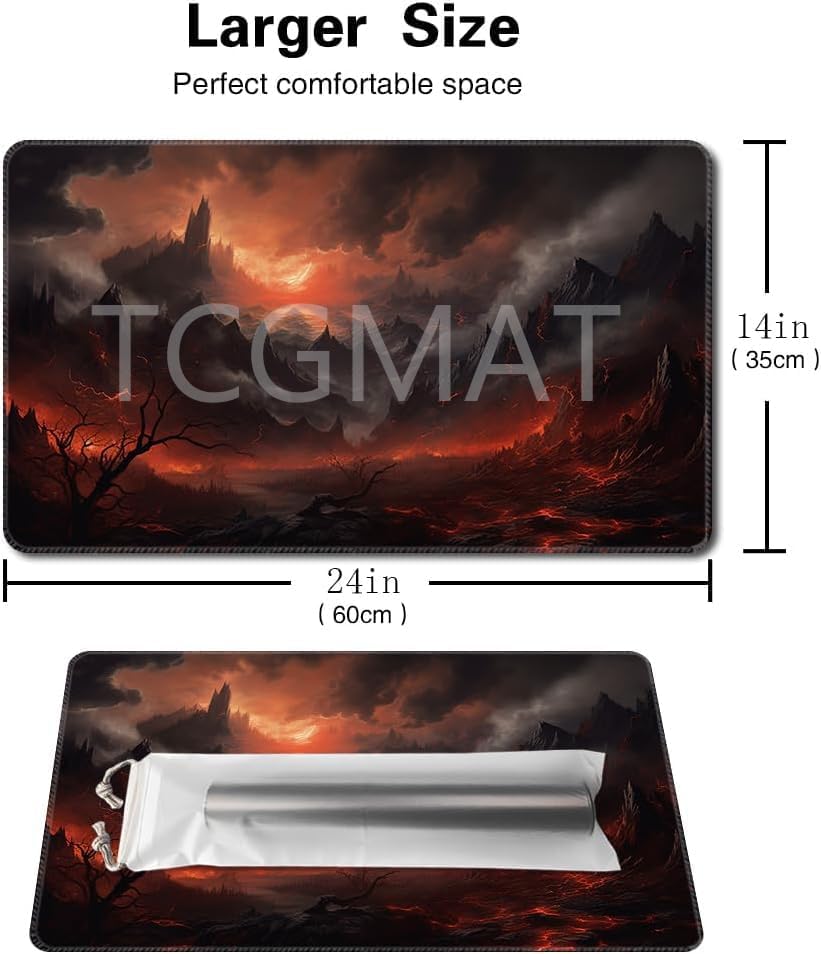 MTG Playmat - Non-Slip Backing Printing, Ideal for Card Game Enthusiasts TCG Playmat (Burning Village-No Deck)