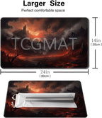 MTG Playmat - Non-Slip Backing Printing, Ideal for Card Game Enthusiasts TCG Playmat (Burning Village-No Deck)
