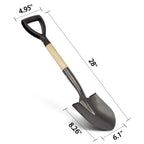 VNIMTI Shovel for Digging, Round Small Shovel with Wooden D-Handle, Metal Garden Shovel for Gardening, 28 Inches