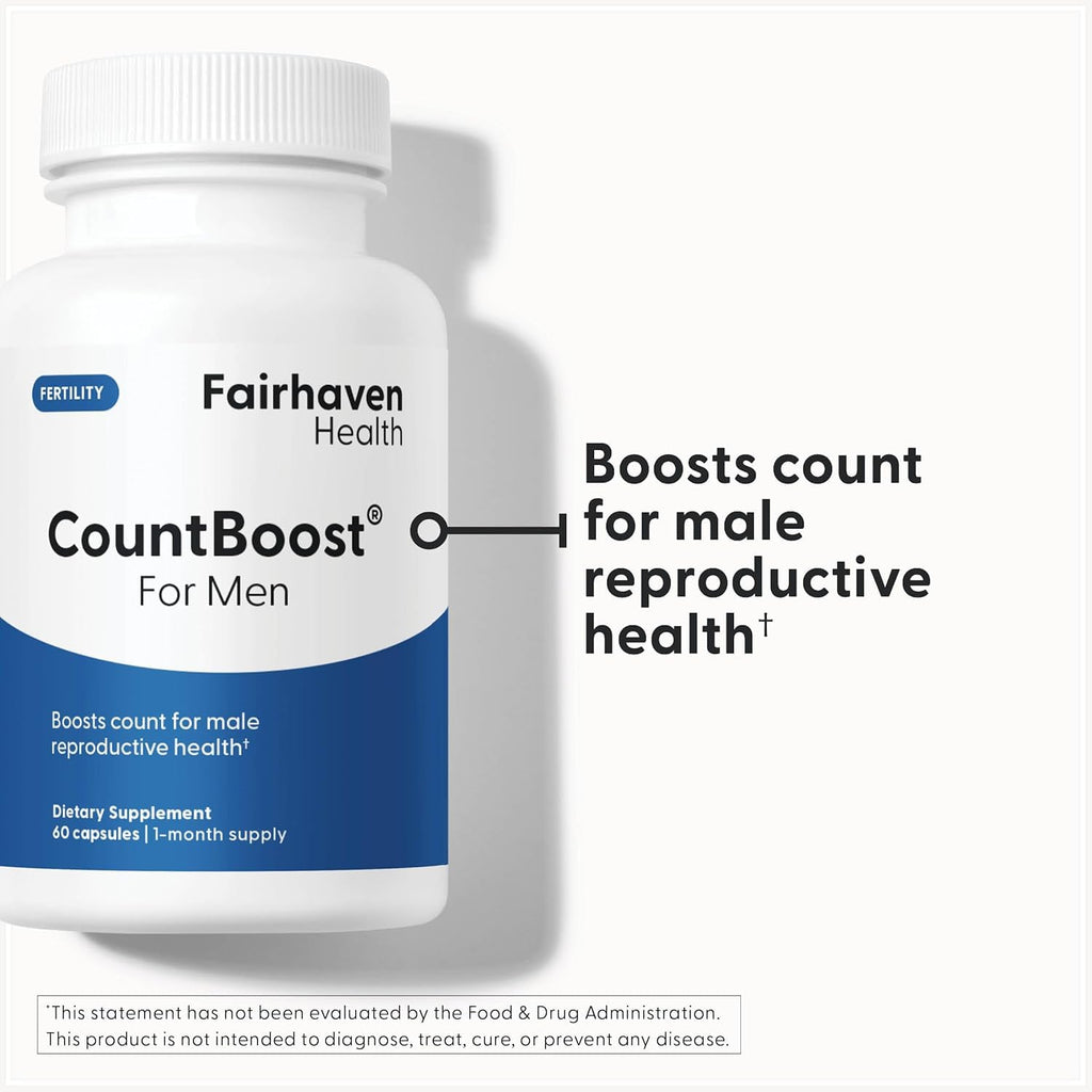 Fairhaven Health FertilAid for Men and Countboost Combo | Prenatal Male Fertility Supplement | Count and Motility Support Pre Conception for Him | Fertility Support Includes L-carnitine, Zinc, Folate