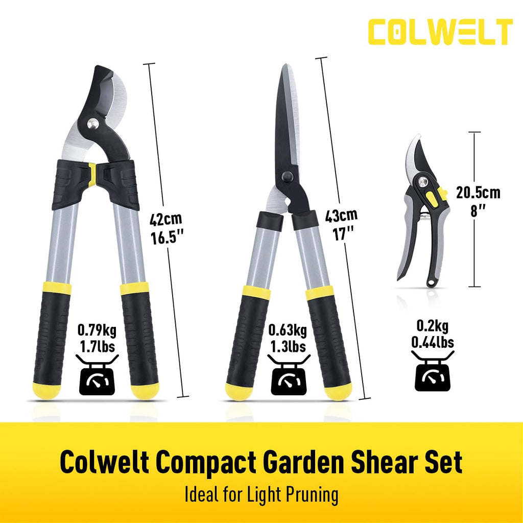 Colwelt Loppers Hedge Clippers Garden Shears 3Pcs, 17’’ Gardening Scissors