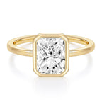 EAMTI Travel Engagement Rings for Women Radiant Cut Bezel Bands Size 7.5