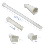 2 Pack Flexible Rain Gutter Downspout Extensions,Drain Downspout Extender,Gutter Extension Flexible,Down Spout Drain Extension Pipes,Extendable from 21 to 60 Inches (White)