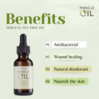 Earthly Body Miracle Oil, 1 fl. oz. - 2 Pack - 100% Natural Tea Tree Oil, Hemp Seed Oil & Vitamin E - Moisturizer, Calms Skin Irritations, Helps Smooth Wrinkles - Gluten Free, 100% Vegan