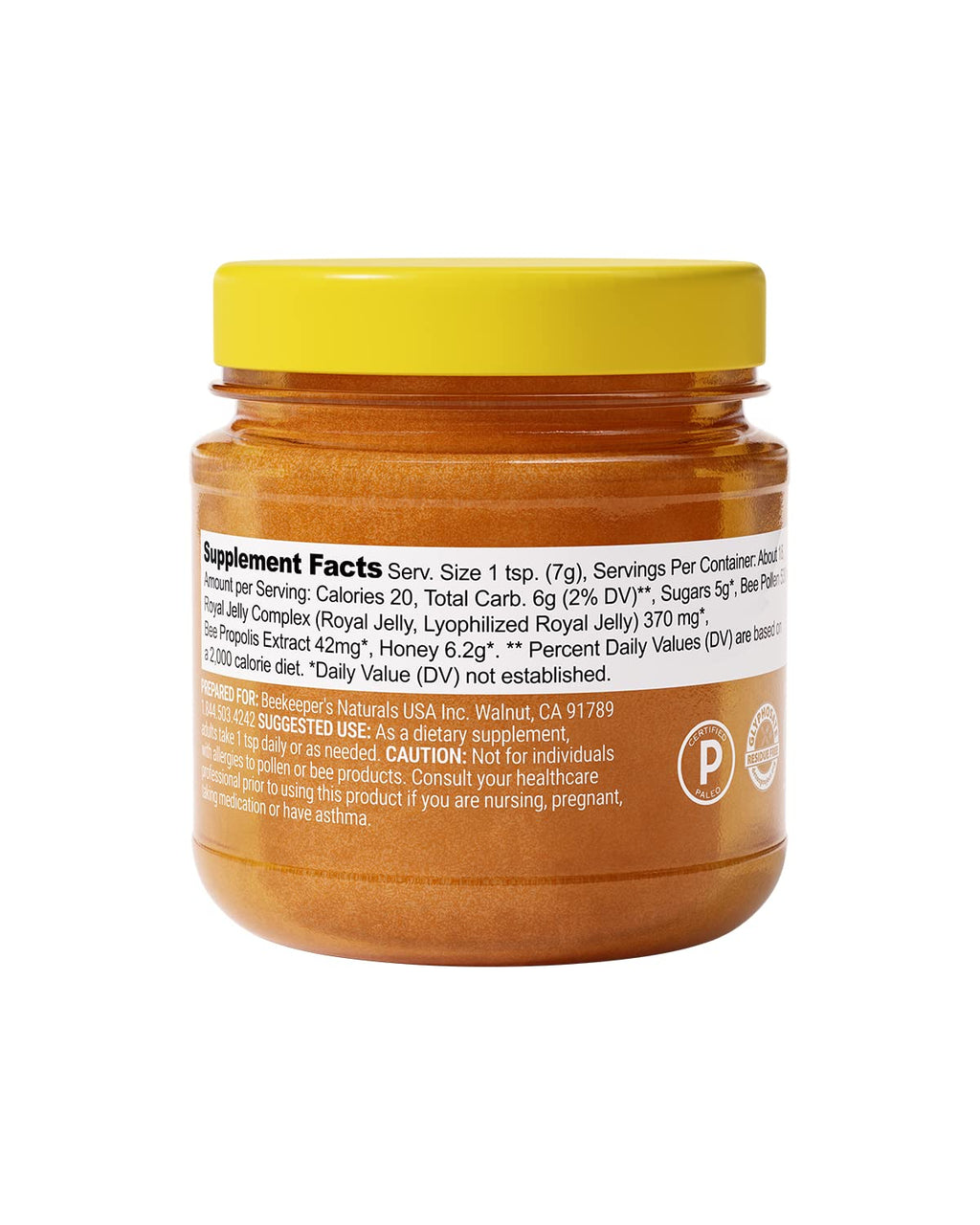 Superfood Honey by Beekeeper's Naturals - Bee Pollen, Royal Jelly, Propolis, Honey - Natural Energy, Immune Support, Mental Clarity, Athletic Performance (4.4 oz)