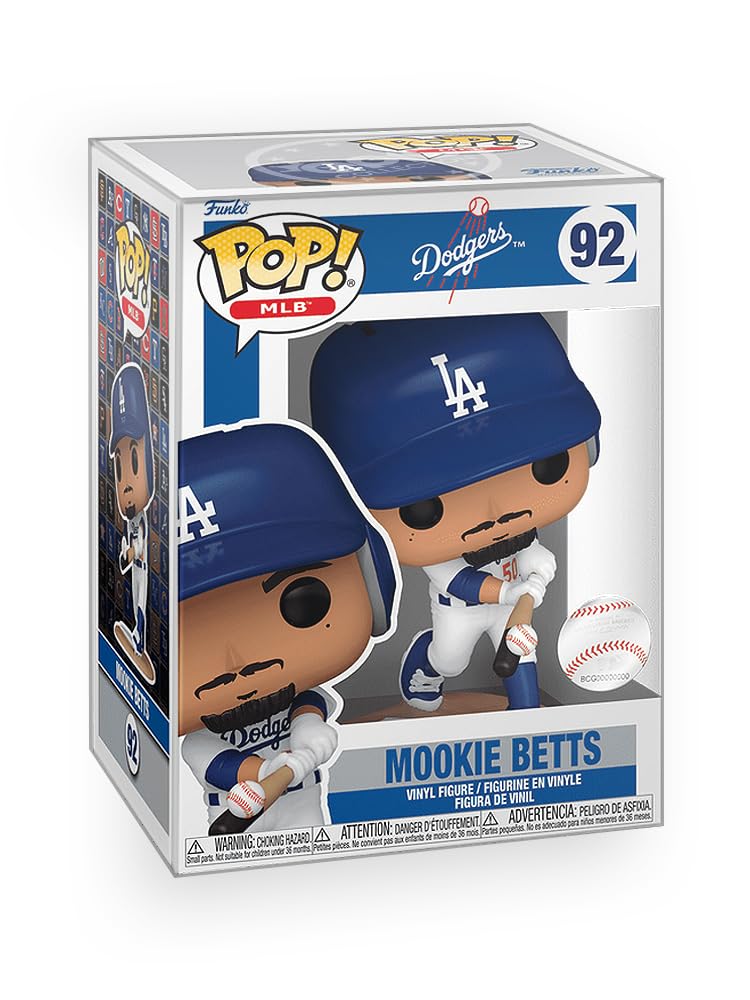 Epic Collectibles Pop Baseball: Dodgers - Mookie Betts Batting Vinyl Figure Included with Box Protector Compatible for Funko
