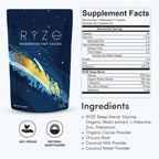 RYZE SUPERFOODS Mushroom Hot Cocoa Melatonin Sleep Supplement, Keto Cocoa Powder with Reishi Mushroom, Melatonin, Glycine, Cacao, L-Theanine, Chicory to Help Fall Asleep and Stay Asleep, 20 Servings