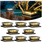 Solar Post Cap Lights,Fence Post Solar Lights 8 Pack, Waterproof Outdoor Light for Garden Deck Patio, Black Deck Posts Light with 2 Color Modes,For 4x4 5x5 6x6 Wooden/Vinyl/Aluminium Posts