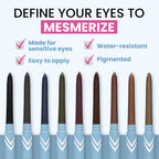 PRIME PROMETICS PrimeEyes Glide Eyeliner for Mature Women – Water-Resistant, Long-Stay and Mess-Proof – Gel Cream Texture, Discreet Sharpener and Effective Smudger (Wood (brown))