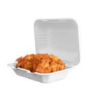 Lxins ECO 9x6 Inch Heavy Duty Clamshell Take Out Containers 【75 Pack】, Compostable Bagasse Food Boxes with Lids, Disposable To-Go Containers for Lunch, Salad, Meal Prep