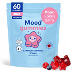 JerlyMush Saffron Gummies for Kids - Saffron with GABA, Passion Flower & St Johns Wort, Sugar Free, Support Mood & Focus Calm Gummies, Natural Berry Flavor (60 Gummies)