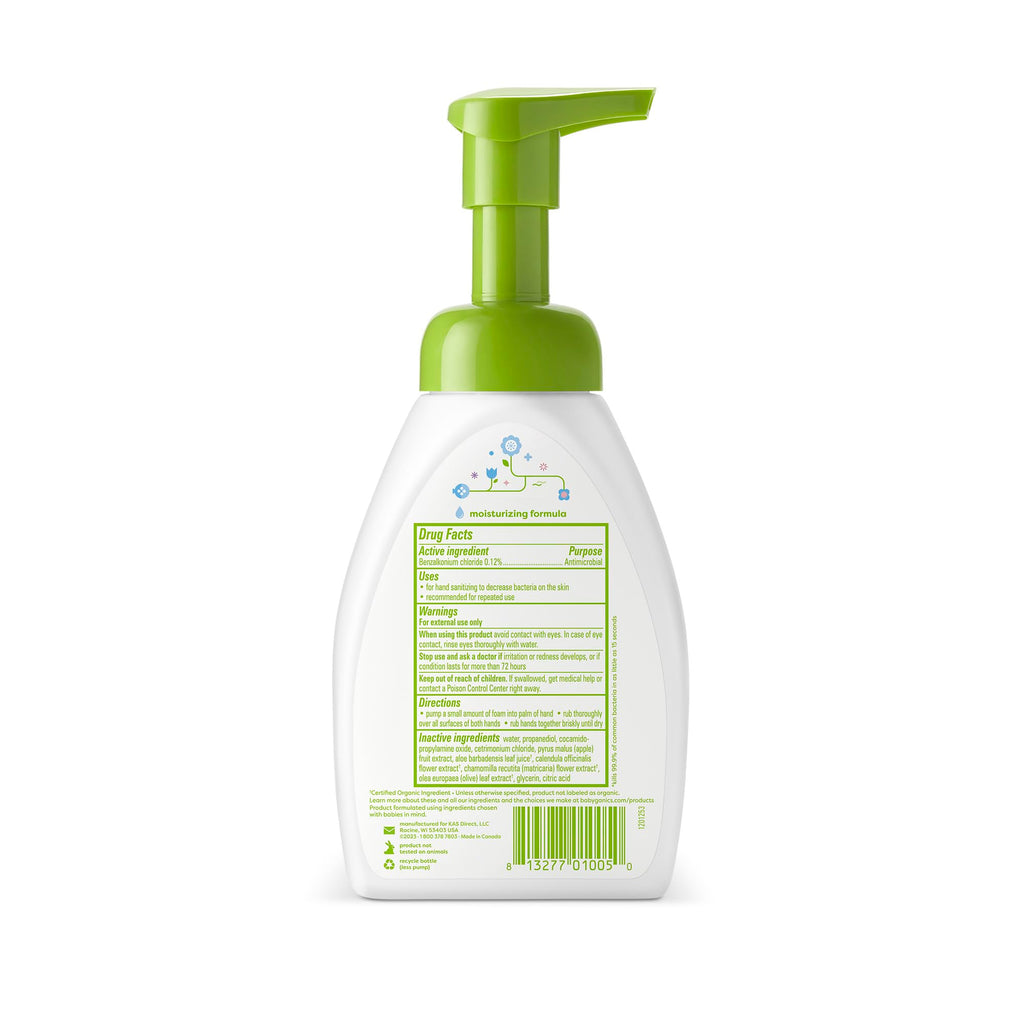 Babyganics Alcohol-Free Foaming Hand Sanitizer, Pump Bottle, Fragrance Free, 8.45 oz, 3 Pack