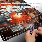 MTG Playmat Size 24x14in Free Storage Bags Non-Slip Backing Printing, Ideal for Card Game Enthusiasts TCG Playmat (with Zone,Powerful Energy)