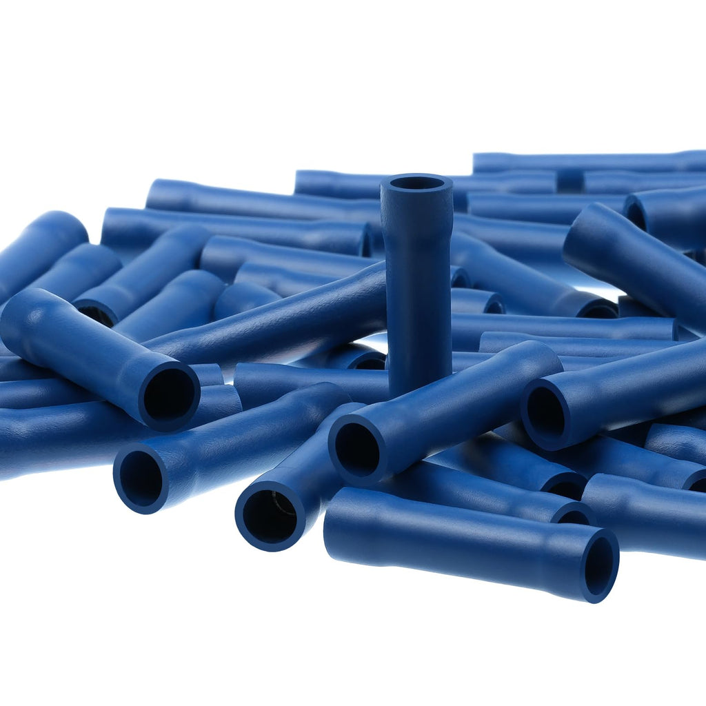 AIRIC 16,14 AWG/Gauge Blue Butt Connectors Wire Crimp Splice Terminals
