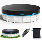AGROAIDE 14ft Round Pool Cover, 420D Heavy Duty Oxford Fabric with Ratchet Tie Downs - UV Resistant, Cold & Keeps Out Debris
