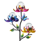 Afirst Solar Outdoor Lights Decorative, Lotus Crackle Glass for Yard Decor