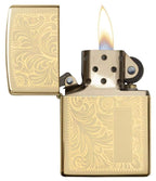 Custom Zippo Lighter – Personalized Engraved Venetian Design | Genuine Windproof Metal Lighter | Unique Gift for Men & Women – Christmas, Halloween, Valentine (Gold 352B)