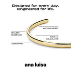 Ana Luisa Cuff Bracelets for Women - 14K Gold Plated & Silver Rhodium Cuff Bracelets - Sleek Designs Perfect for Layering - Hypoallergenic, Water-Resistant, Tarnish-Free Bracelet