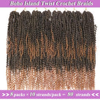 ZRQ Goddess Passion Twist Hair with Curly End 18 Inch Pre Twisted Passion Twist 8 Packs Ombre Blonde Pre Looped Long Boho Style Crochet Braids Hair Extensions for Women