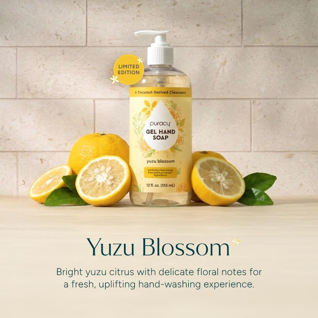 Puracy Organic Hand Soap, For the Professional Hand Washers We've All Become, Moisturizing Natural Gel Hand Wash Soap, Liquid Hand Soap Refills for Soft Skin (12 fl.oz, Yuzu Blossom) 2-Pack