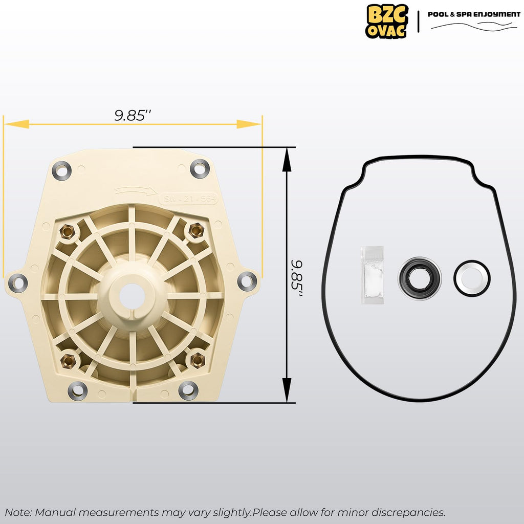 Bzcovac 074564 Seal Plate Kit Compatible with Pentair Whisperflo & Intelliflo Pool Pumps, Includes PS-1000 & Seal Plate Gasket, Replaces 25357-300-000 V20-208
