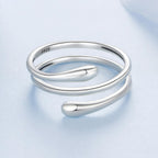 MUNDELL 925 Sterling Silver Simple Multi-layer Open Ring Adjustable Ring for Women Stackable Ring Fine Jewelry