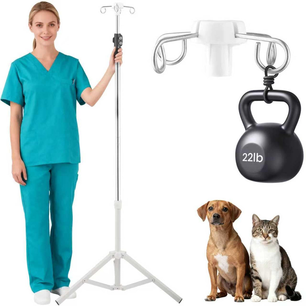 Crilealym IV Poles,46to 85In IV Stand Floor with 4 IV Bag Holder Stand Portable Telescopic Stabilizing Tripod Stainless Steels Pipe Extension Pole IV Influsion Pole Lightweight Strudy (46-84in)