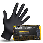 Raven Powder Free Nitrile Disposable Gloves 7 Mil - XL Latex Free, Chemical + Puncture Resistant, Textured Grip, Single Use for Automotive, Industrial, Janitorial, MRO, Food Service 66519