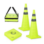 BATTIFE 40 Pack 28 Inch Collapsible Traffic Cones, Lime Green Safety Cones