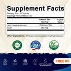 Vitamatic Lactobacillus Gasseri - 12 Billion per DR Capsule - 60 Count - Digestive Support - Made with Prebiotic Inulin Fiber (Pack of 2)