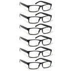 BIENCOOL 6 Pack Reading Glasses Traditional Frames for Men and Women Readers with Spring Loaded Hinges (6 Pack Black, 1.75, multiplier_x)