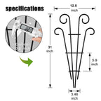 2 Pack 31 Inch Black Coated Wave Pot Metal Trellis Stakes for Climbing Plants Patio Plant Support for Outdoor,Rose, Vegetable Flower, Backyard