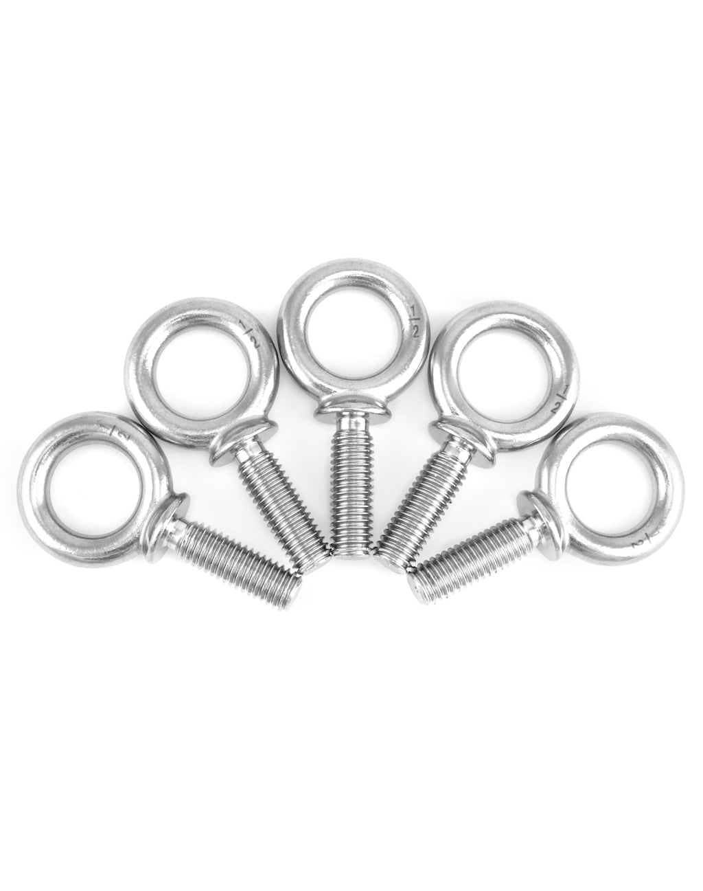 QWORK Machinery Eye Bolt, 10 Pack 1/2" -13 x 1-1/2" Marine Grade 304 Stainless Steel Shackle, Lifting Ring Threaded Eyebolt Shoulder Eyebolts