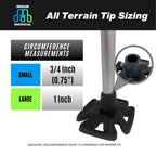 MDUB Medical All Terrain Tip - Heavy Duty Design Cane or Crutch Tip - Sand, Snow, Dirt, and Rain Tip - 3/4" | Black | 1 Pack
