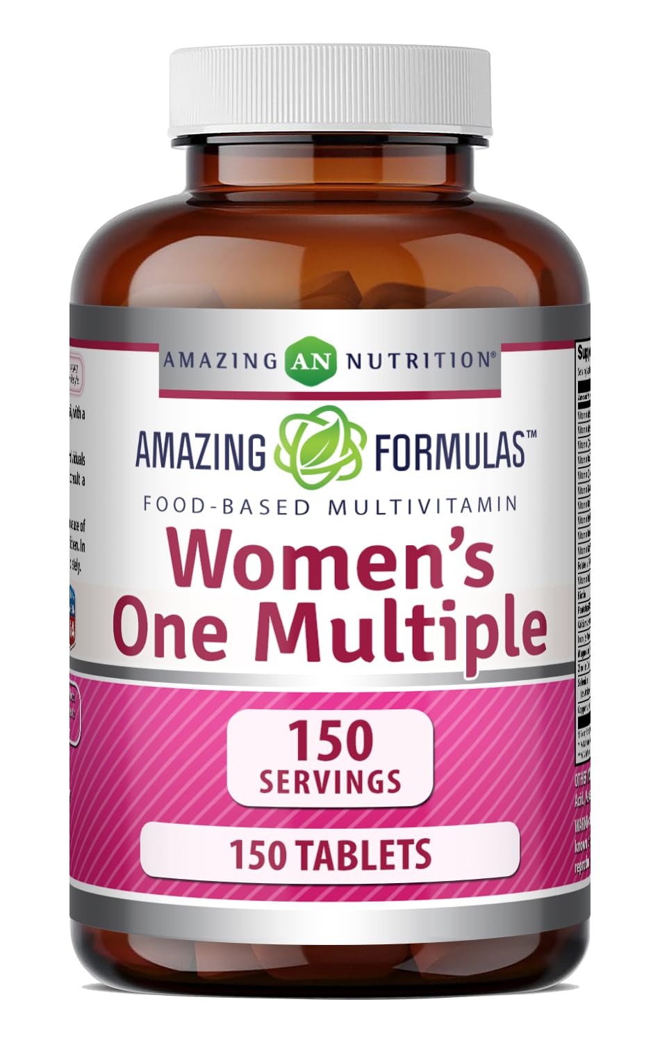 Amazing Formulas Women's One Multivitamin | Food Based | 150 Tablets, 5 Month Supply | Complete Blend of 40 Vitamins, Minerals & Probiotics Supplements | Non-GMO | Gluten-Free | Made in USA