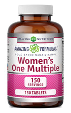 Amazing Formulas Women's One Multivitamin | Food Based | 150 Tablets, 5 Month Supply | Complete Blend of 40 Vitamins, Minerals & Probiotics Supplements | Non-GMO | Gluten-Free | Made in USA