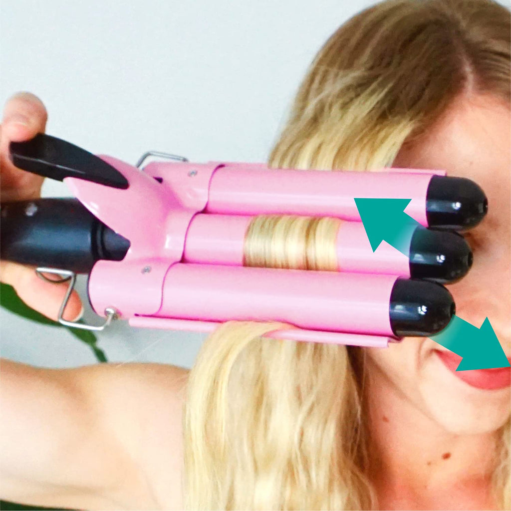 TOP4EVER 3 Barrel Curling Iron, 1-Inch Hair Crimper Tool for Women