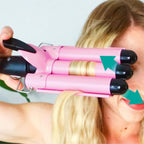 TOP4EVER 3 Barrel Curling Iron, 1-Inch Hair Crimper Tool for Women